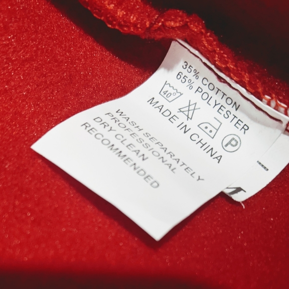 Red Hooded Jacket Long Full Zip Floral Sweatshirt Coat Hood Sm Fitted New - Picture 7 of 8